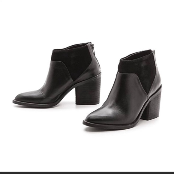 Black Modern Vintage Leather Ankle Boots - Picture 1 of 14